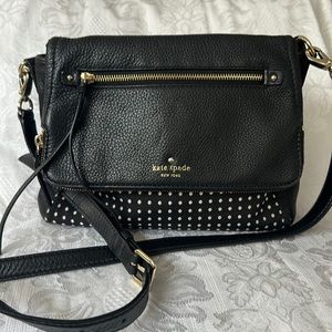 Kate Spade ♠️ New York Polka Dot Canvas Crossbody/Handbag Black GUC Vintage